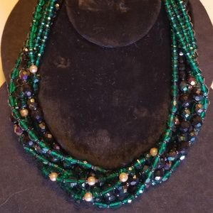 Vintage Necklace w/ Carnival Glass